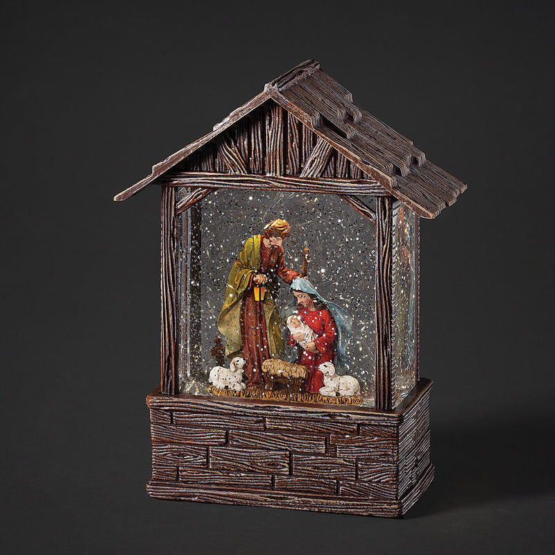 Light-up Holy Family Nativity Glitter Stable