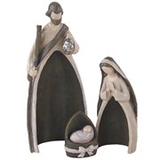 White Nesting Silent Night Resin Nativity