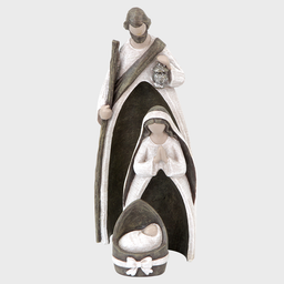 White Nesting Silent Night Resin Nativity