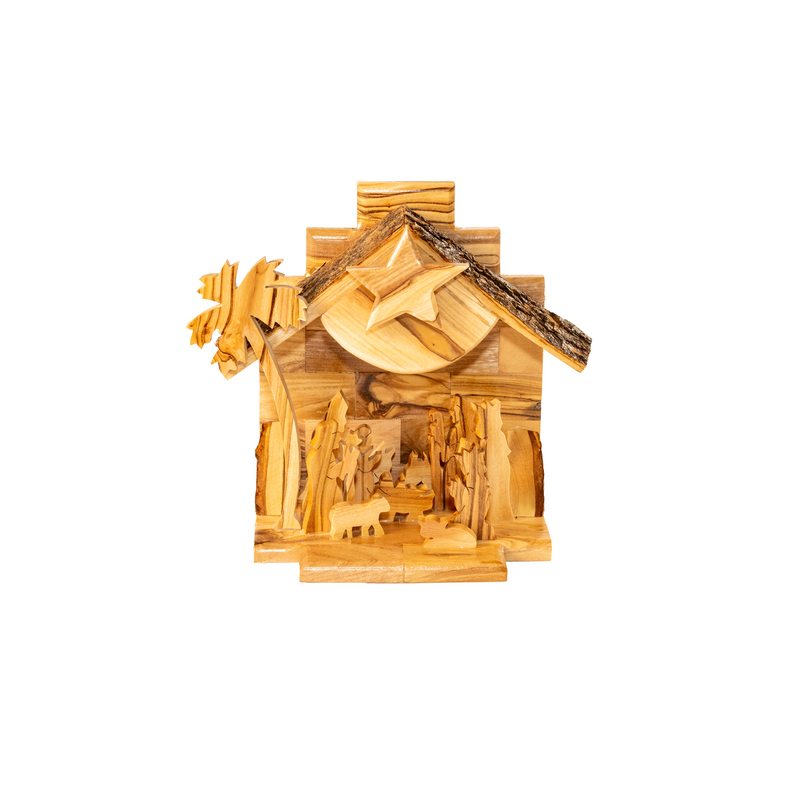 Jerusalem Wood Nativity Music Box