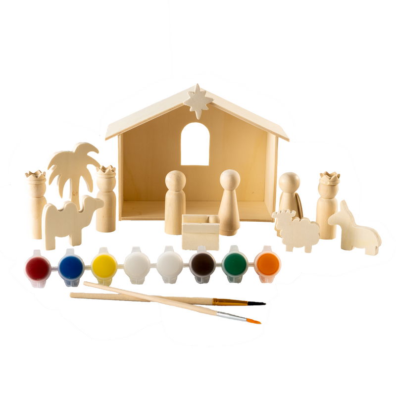 Wood Nativity Paint Kit