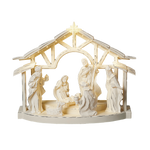 Light-up Ivory Resin Nativity Scene