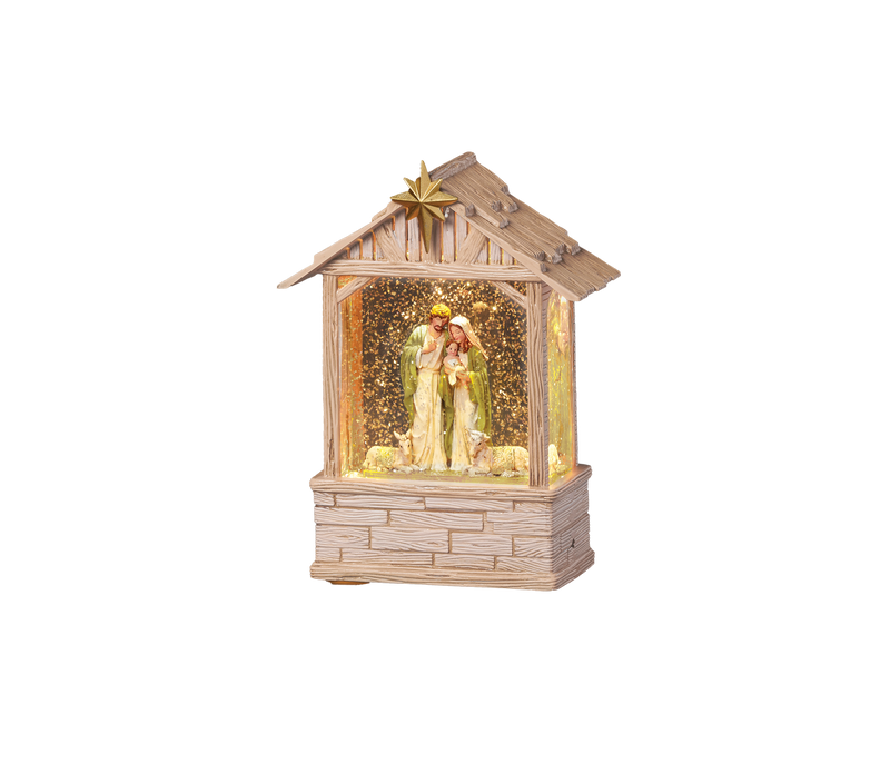 Light-up Holy Family Nativity Glitter Lantern