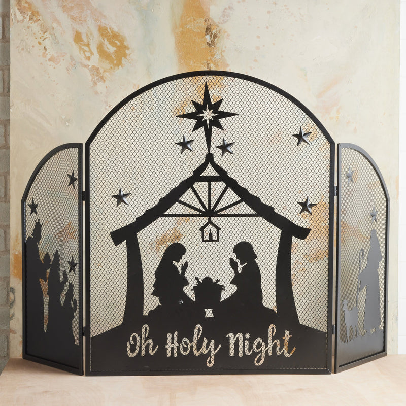 "Oh Holy Night" Firescreen Nativity