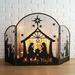 "Oh Holy Night" Firescreen Nativity