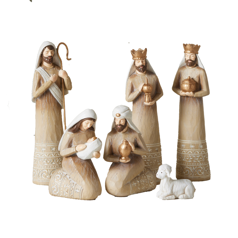 Sleep in Heavenly Peace Resin Nativity Set