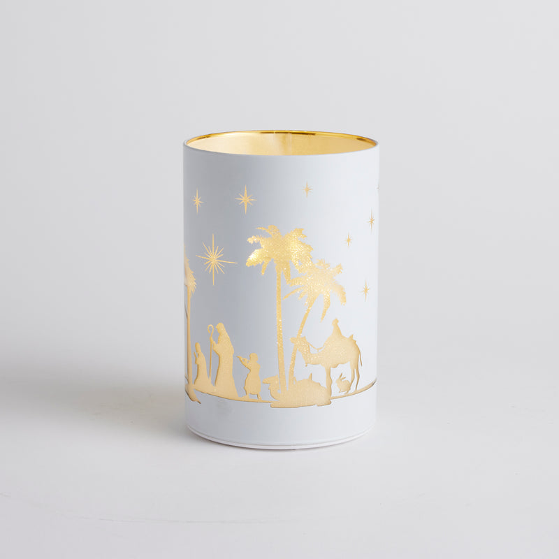 Light-up Etched Nativity Jar