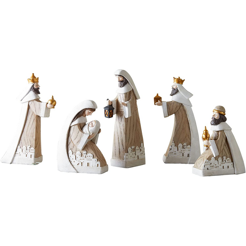 Bethlehem Pattern Wood Nativity Set