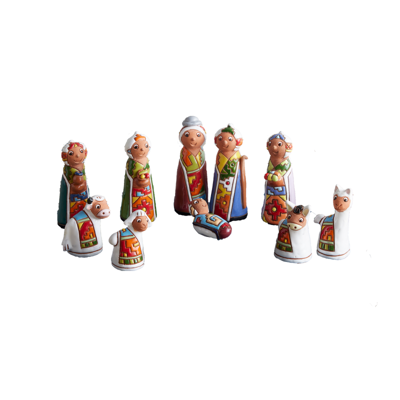 Bolivian Resin Nativity Set