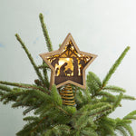 Light-up Silhouette Wood Nativity Star Topper