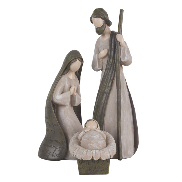 Silent Night Holy Family Resin Nativity