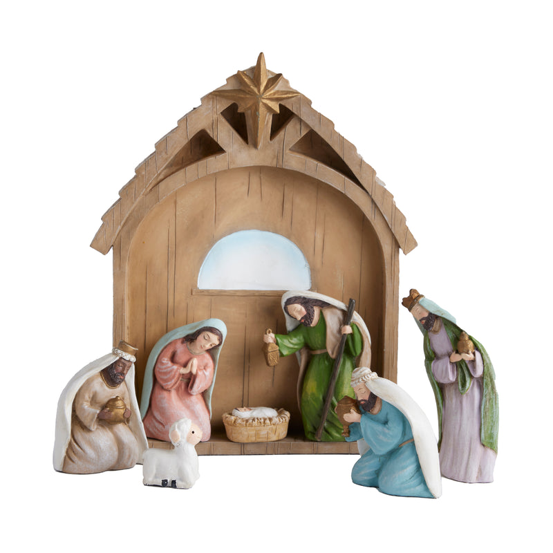 Traditional Resin Nativity Manger Set