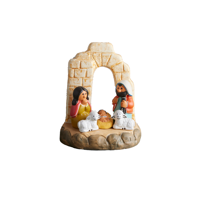 Peruvian Inca Arch Holy Family Nativity Figurine