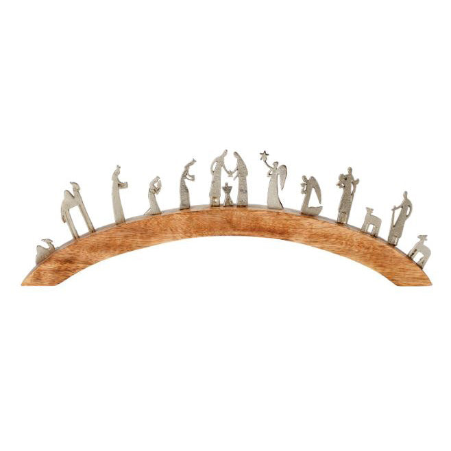 Arched Aluminum Wood Nativity