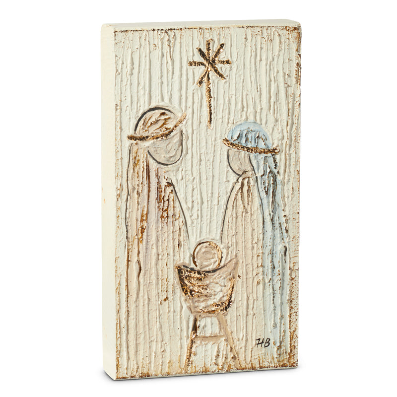 Holy Family Textured Star Nativity Block