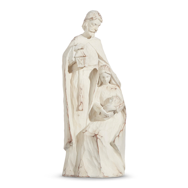 Distressed Whitewash Resin Nativity