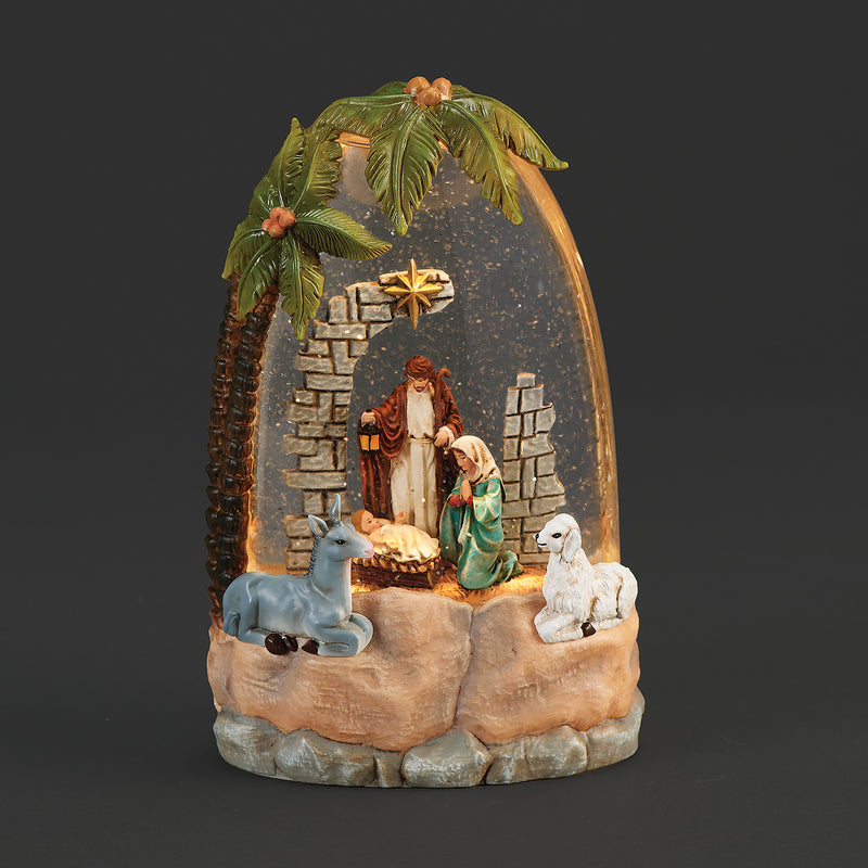 Light-up Palm Tree Swirl Nativity