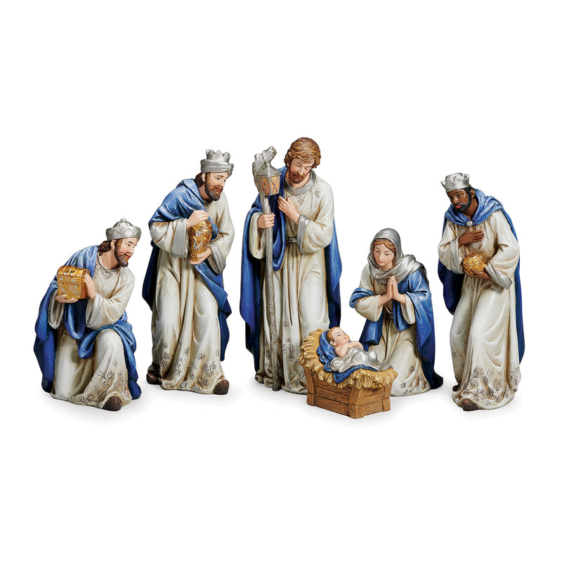 Navy Jeweled Nativity Set