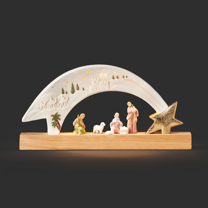 Light-up Shooting Star Wood Nativity