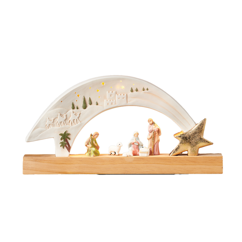 Light-up Shooting Star Wood Nativity