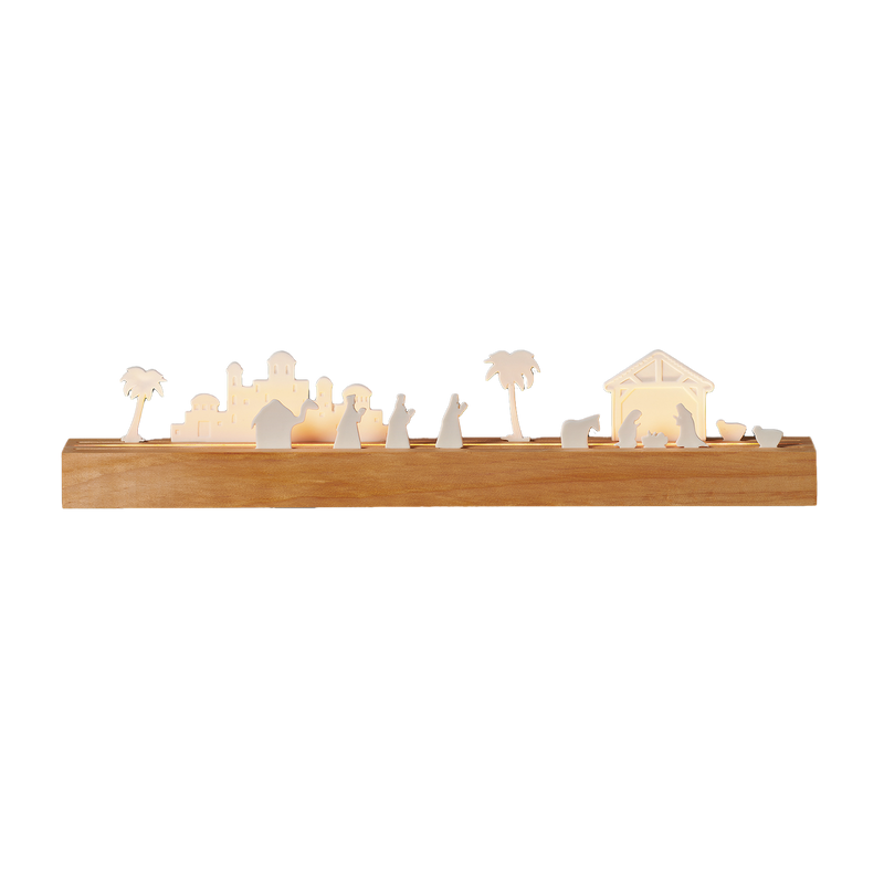 Light-up Mini Wood Nativity