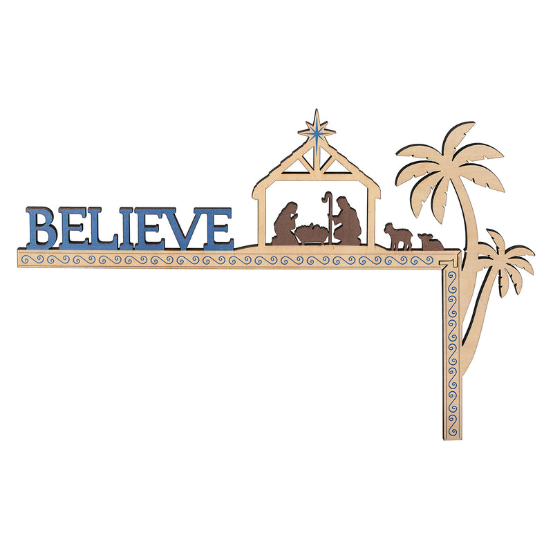 "Believe" Door Frame Nativity Decor