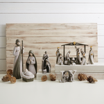 "Joy" Holy Family Resin Nativity Block