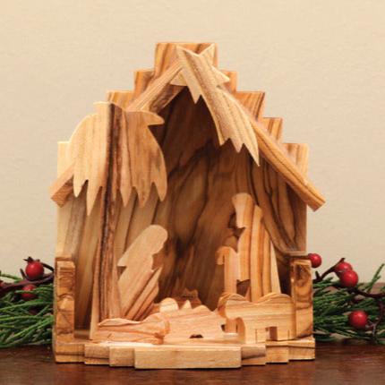 Mini Silhouette Olive Wood Nativity