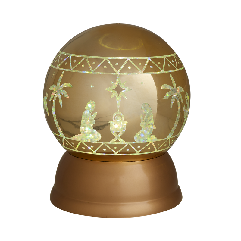 Light-up Gold Glitter Ball Nativity