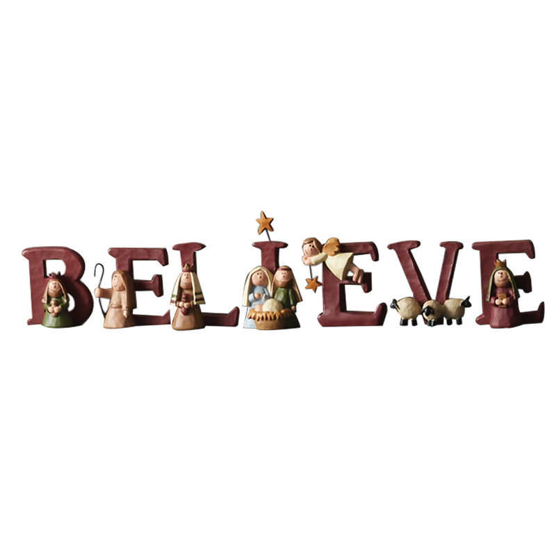 "Believe" Resin Nativity Letters