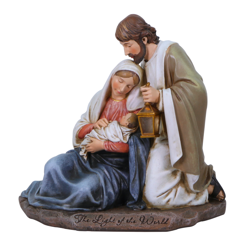 Light of the World Holy Family Resin Nativity Figurine