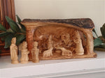 Olive Wood Nativity Stable Branch